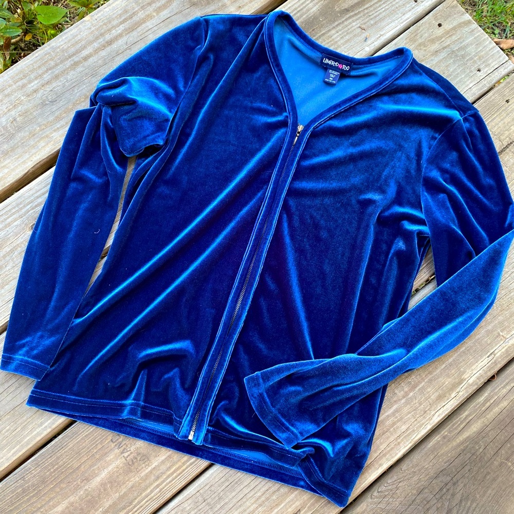 Y2k vintage limited too blue velvet jacket/top